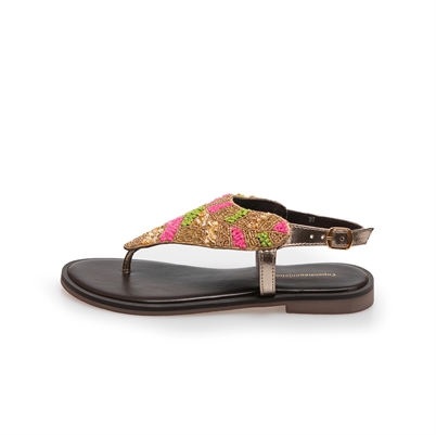 Copenhagen Shoes Savannah Sandaler Gold Multi Shop Online Hos Blossom