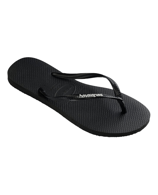 Slim Logo Klipklapper Black/White - Shop Havaianas