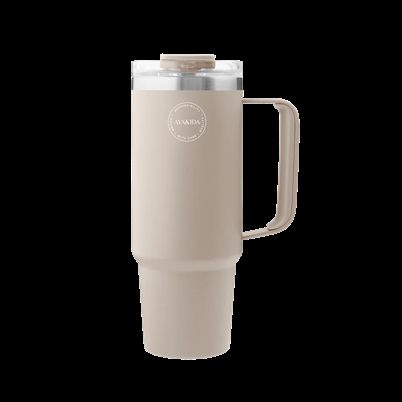 Aya & Ida Thermo Cup With Straw 885 ml Cream Beige - Shop Online Her