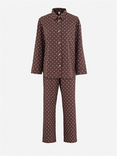 Becksondergaard Amor Pyjamas Sæt Brown Off White - Shop Online Her