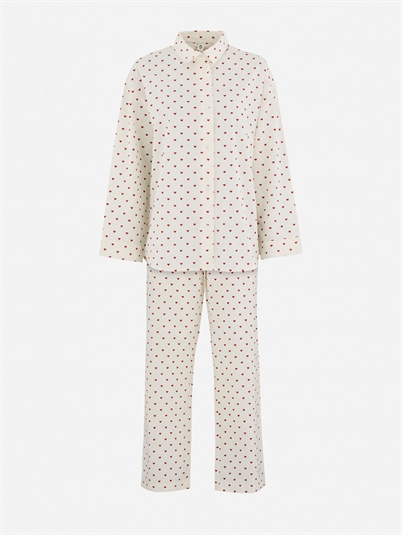 Becksondergaard Amor Pyjamas Sæt Off White Red - Shop Online Her