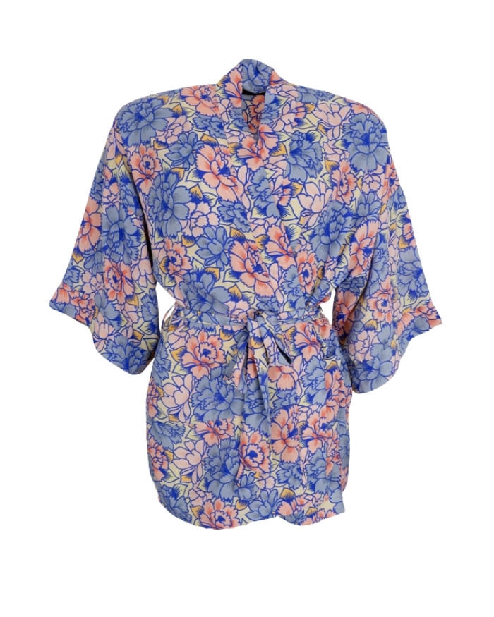 Black Colour Bcluna Kimono Blossom Blue - Shop Online Hos Blossom