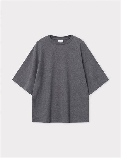 Day Birger Et Mikkelsen Drew Heavy Jersey T-shirt Medium Grey Melange - Shop Online Hos Blossom