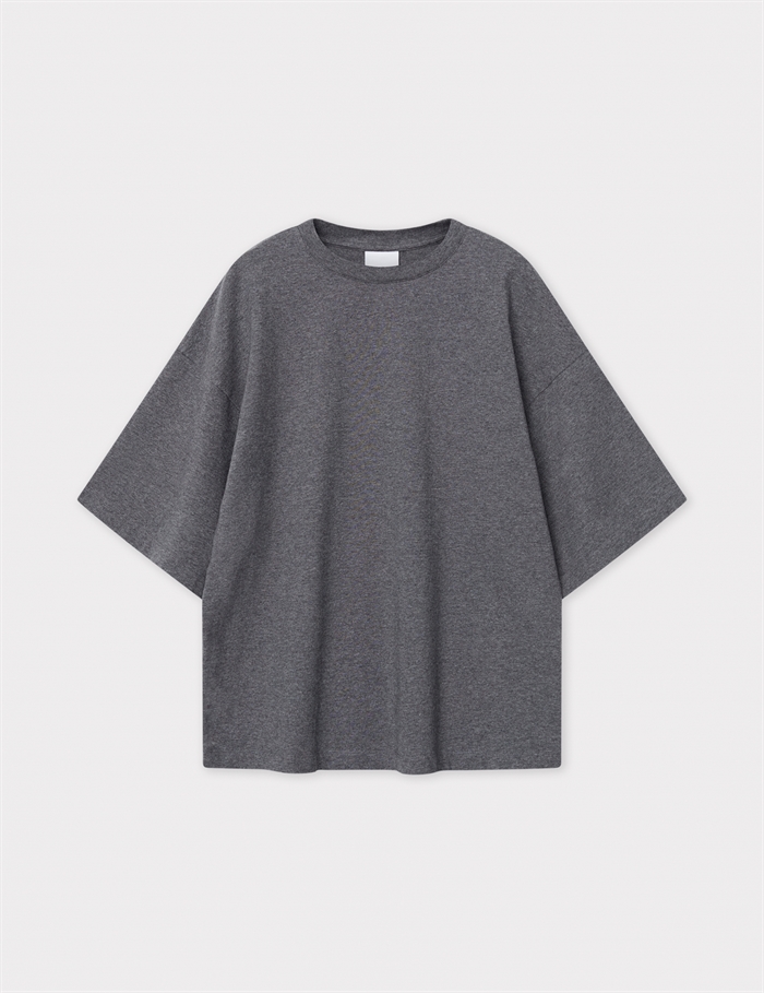 Day Birger Et Mikkelsen Drew Heavy Jersey T-shirt Medium Grey Melange - Shop Online Hos Blossom