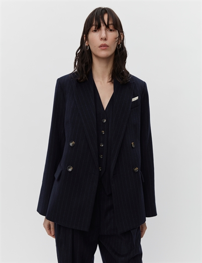 Day Birger Et Mikkelsen Preston Pinstripe Blazer Total Eclipse - Shop Online Hos Blossom