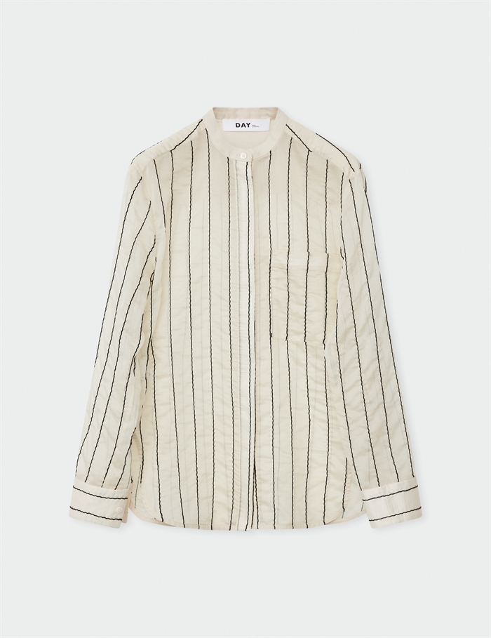 Day Birger Et Mikkelsen Yrsa Sheer Stripe Pistachio Shell - Shop Online Her