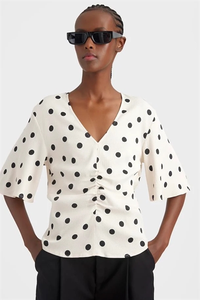 Gestuz Dottiagz Bluse Afterglow With Black Dot Shop Online Hos Blossom