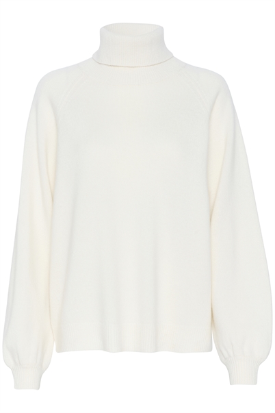 Gestuz Manigz Wool Rollneck Strik Egret - Shop Online Hos Blossom