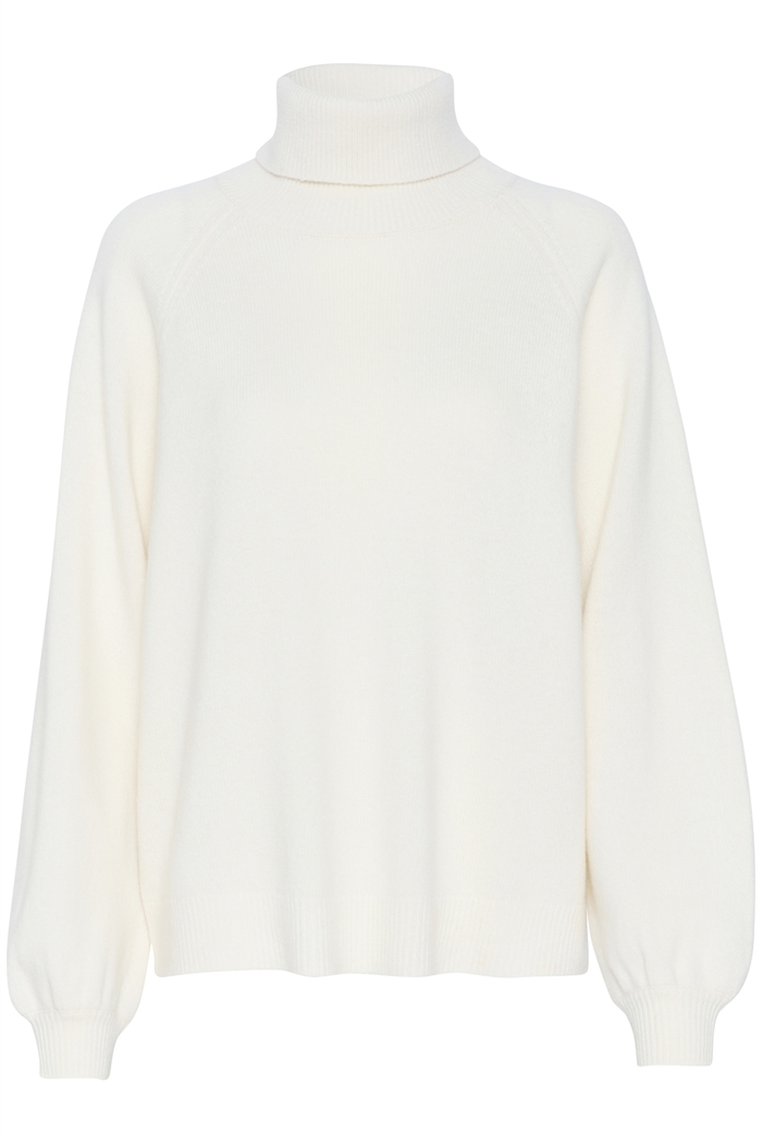 Gestuz Manigz Wool Rollneck Strik Egret - Shop Online Hos Blossom