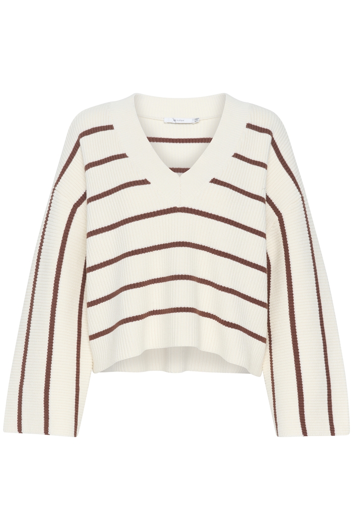 Gestuz Sebagz Strik Egret With Brown Stripes Shop Online Hos Blossom