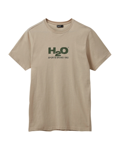 H2O Logo T-shirt Warm Grey Army Shop Online Hos Blossom