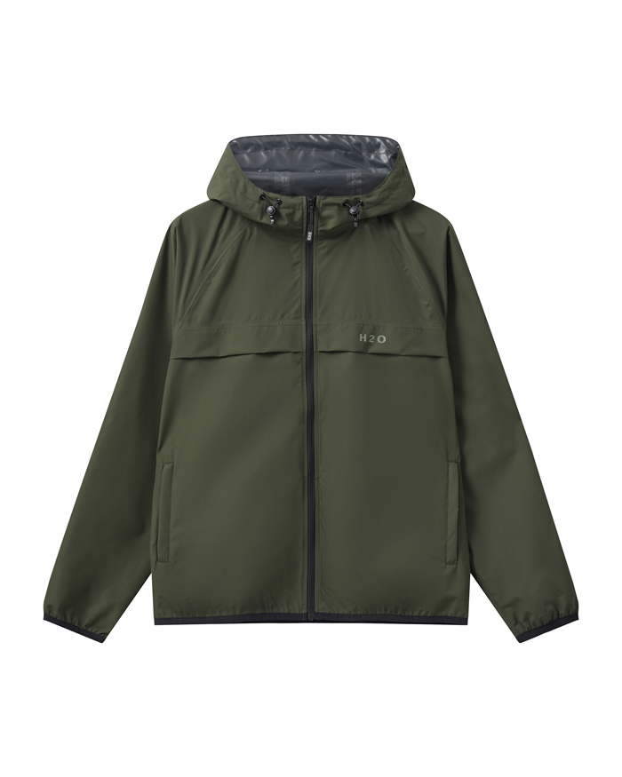 H2O Rømø Rain Jakke Packable Army Shop Online Hos Blossom