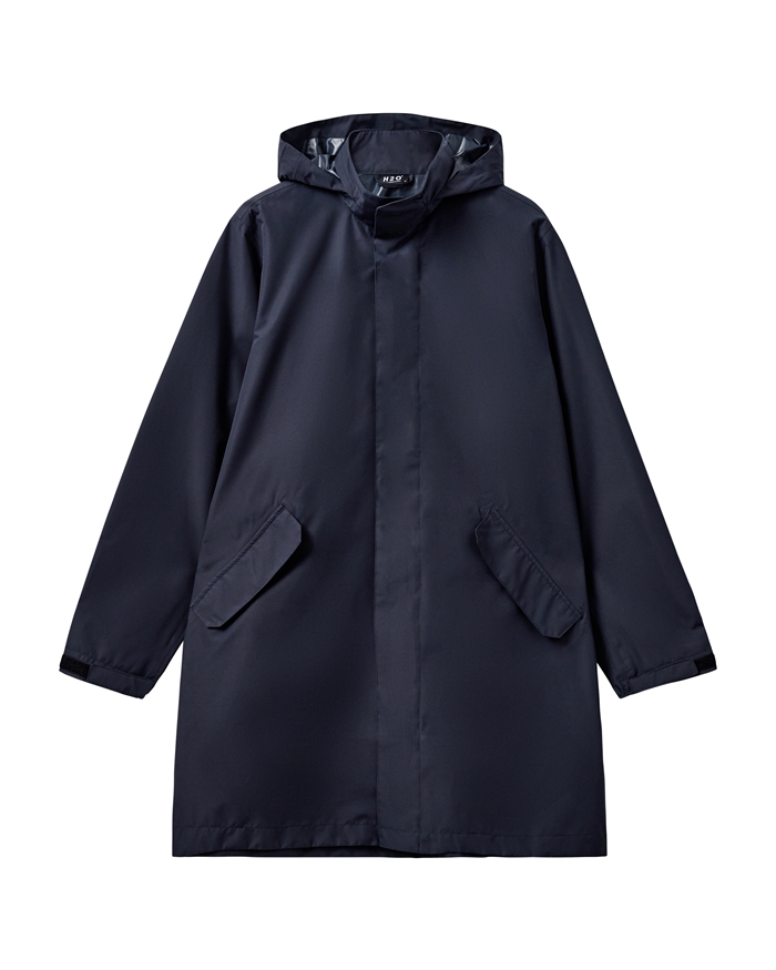 H2O Rømø Rain Long Jakke Navy Shop Online Hos Blossom