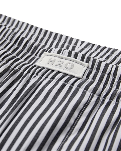 H2O Rønne Essential Pajamas Bukser Black White Stripe Shop Online Hos Blossom