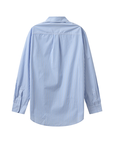 H2O Rønne Essential Pajamas Shirt L/S Blue White Stripe - Shop online Her