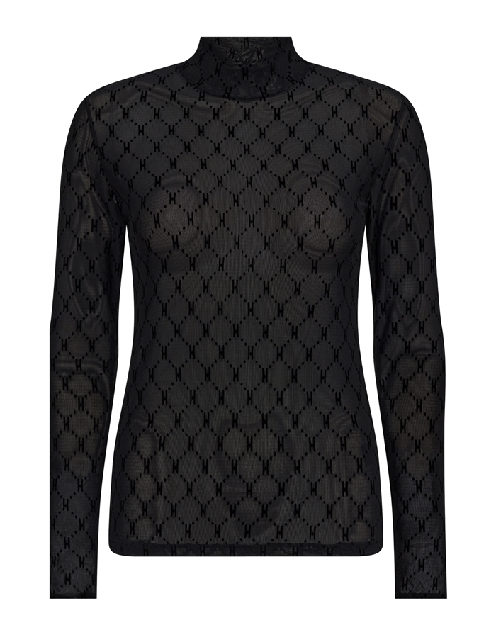 Hype The Detail Mesh Turtle Neck Black - Shop Online Her