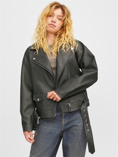 JJXX JxFrida Washed PU Biker Jakke Black - Shop Online Her