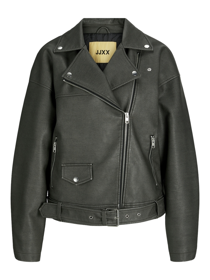 JJXX JxFrida Washed PU Biker Jakke Black - Shop Online Her