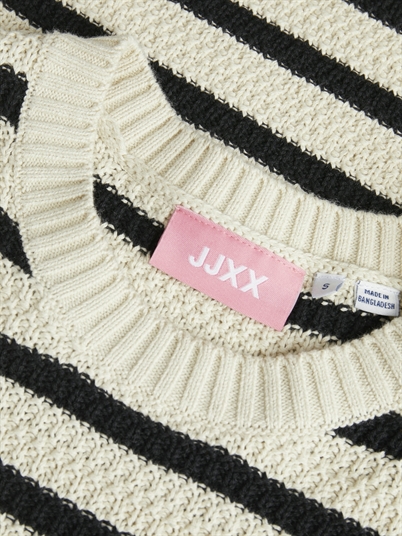 JJXX Jxaddy Knit Kjole Bone White Black - Shop Online Hos Blossom