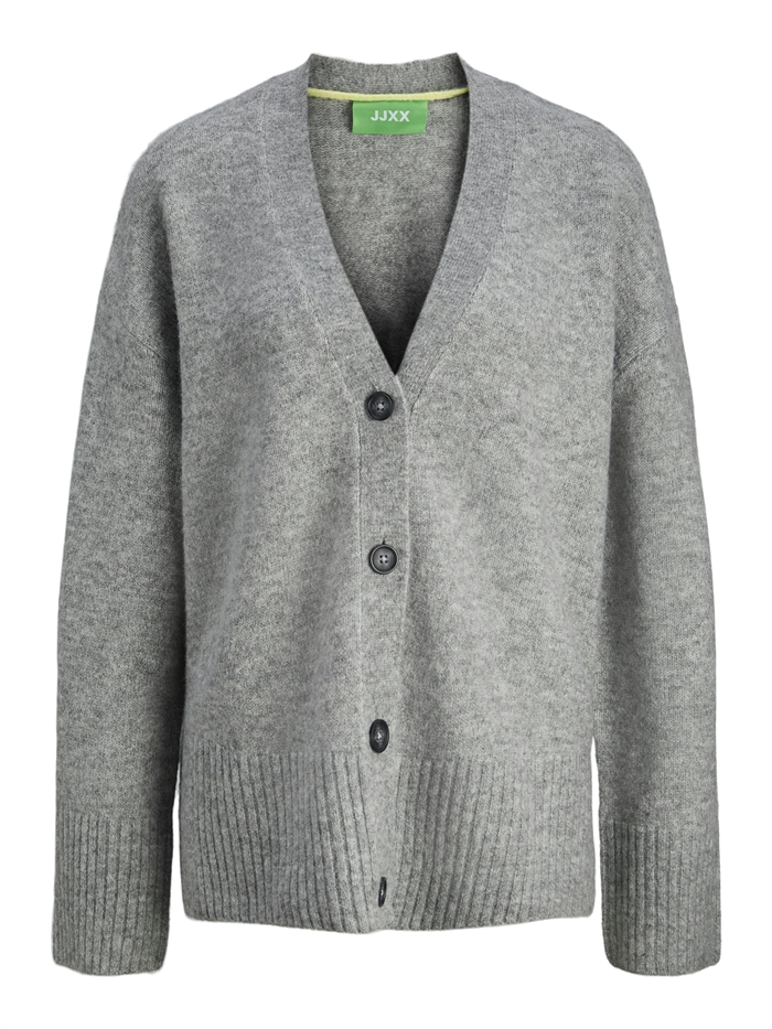 JJXX Jxiris Diverse Knit Cardigan Grey Melange - Shop Online Hos Blossom