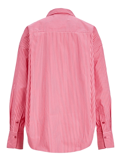 JJXX Jxjamie Relaxed Poplin Skjorte Cerise Stripe-Shop Online Hos Blossom