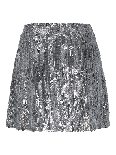 JJXX Jxtara Sequin Mini Nederdel Silver - Shop Online Hos Blossom