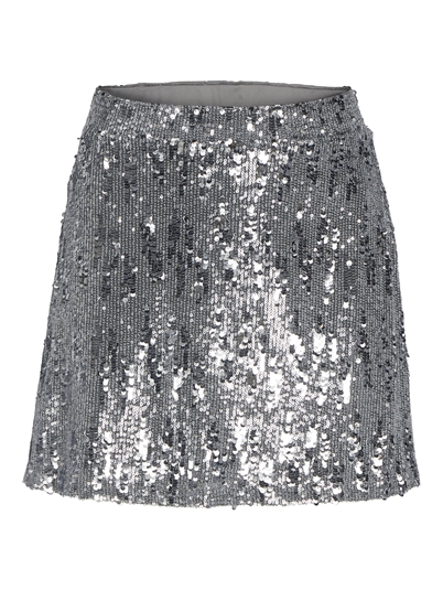 JJXX Jxtara Sequin Mini Nederdel Silver - Shop Online Hos Blossom