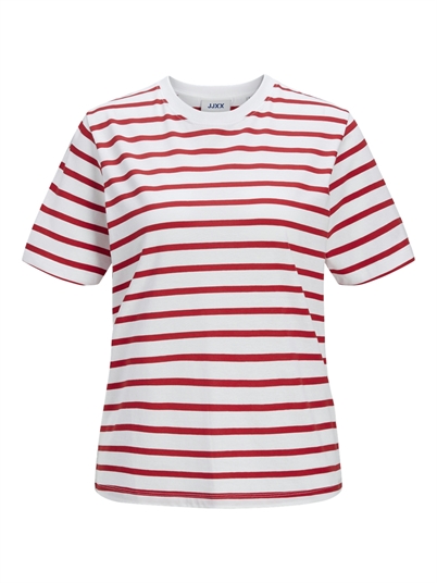 JJXX Jxanna SS T-shirt Stripe White Racing Red - Shop Online Her