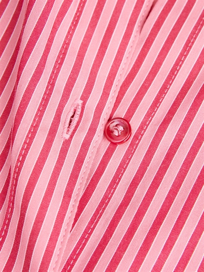 JJXX Jxjamie Relaxed Poplin Skjorte Cerise Stripe-Shop Online Hos Blossom