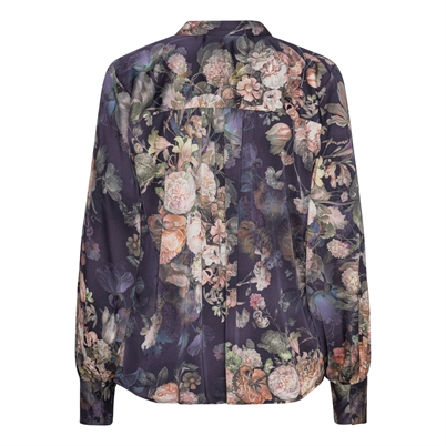 Karmamia Copenhagen Cornelia Skjorte Indigo Bloom - Shop Online Hos Blossom