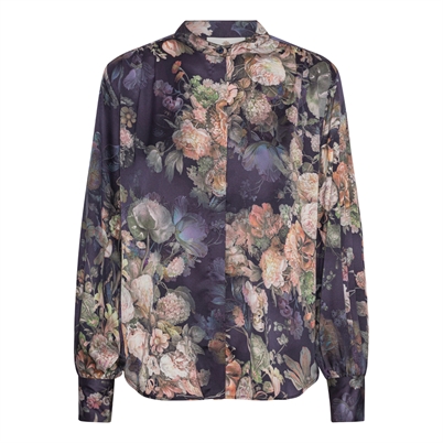 Karmamia Copenhagen Cornelia Skjorte Indigo Bloom - Shop Online Hos Blossom