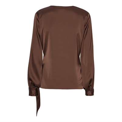 Karmamia Copenhagen Ines Bluse Semi Rich Brown - Shop Online Hos Blossom