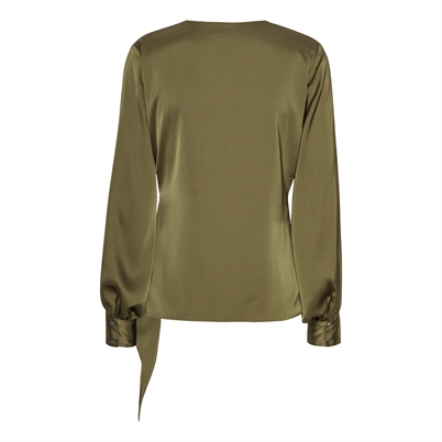 Karmamia Copenhagen Ines Bluse Semi Rich Olive - Shop Online Hos Blossom