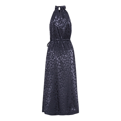 Karmamia Copenhagen Layla Kjole Navy Leo Jacquard - Shop Online Hos Blossom