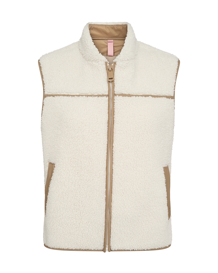 Mos Mosh MMRowe Teddy Vest Ecru - Shop Online