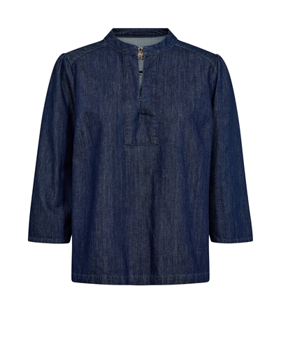 Mos Mosh MMBani Demin Bluse Dark Blue - Shop Online Her