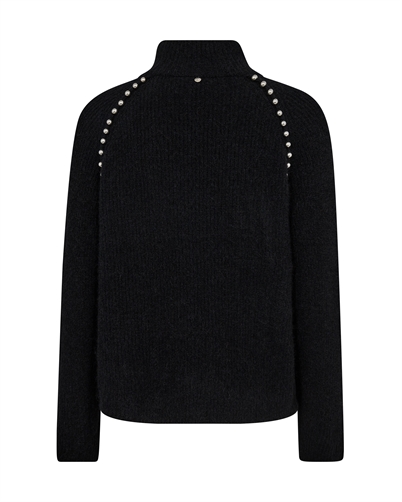 Mos Mosh MMZora Bead Highneck Knit Black - Shop Online Her