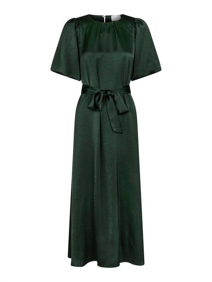 Gennera Satin Kjole Dark Green - Shop Neo Noir Nyhed