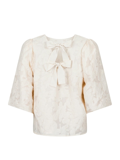 Neo Noir Lorraine Brocade Bluse Ivory Shop Online Hos Blossom