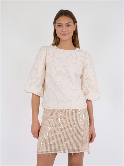 Neo Noir Lorraine Brocade Bluse Ivory Shop Online Hos Blossom