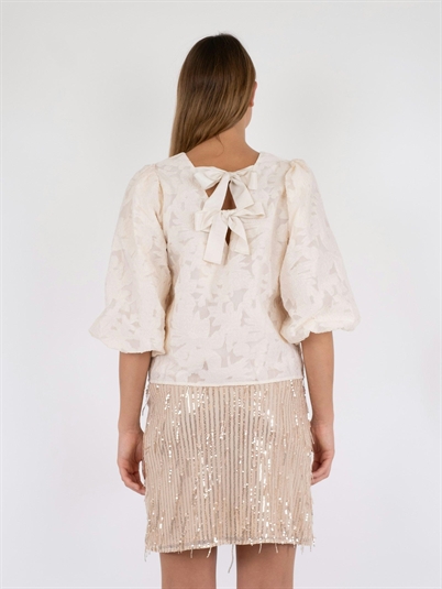 Neo Noir Lorraine Brocade Bluse Ivory Shop Online Hos Blossom