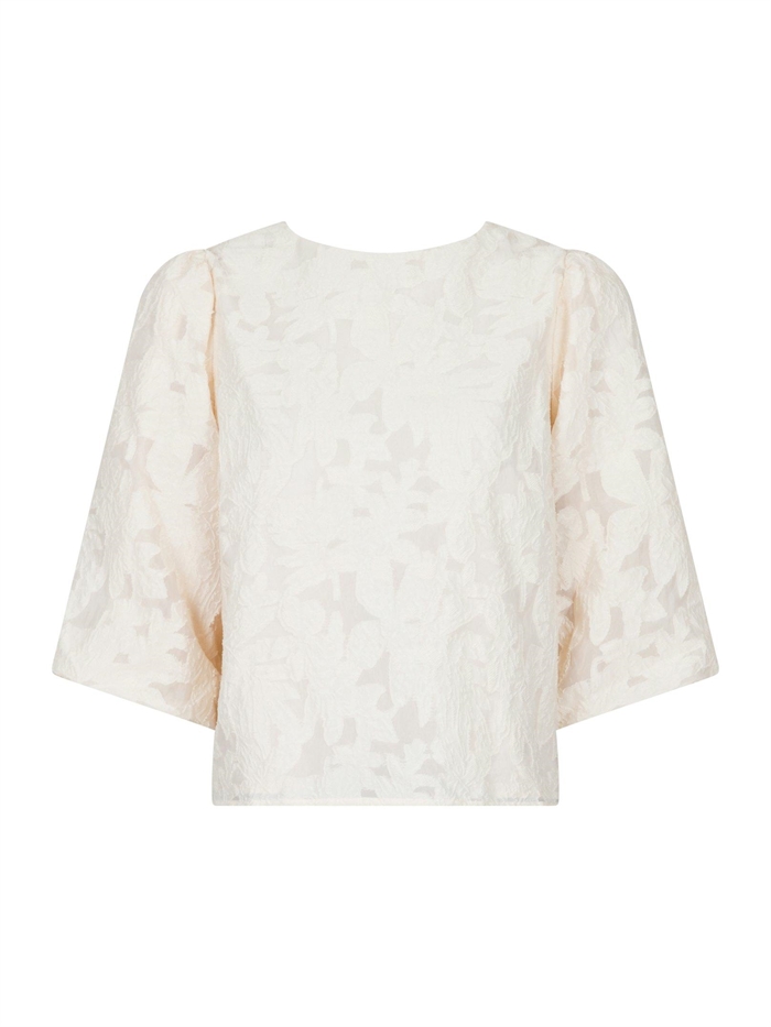 Neo Noir Lorraine Brocade Bluse Ivory Shop Online Hos Blossom