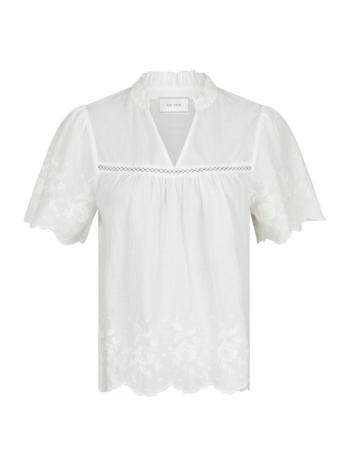 Neo Noir Micheline Emb Bluse Off White Shop Online Hos Blossom