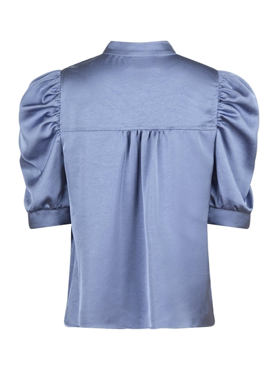 Neo Noir Roella Heavy Sateen Bluse Smoke Blue Shop Online Hos Blossom