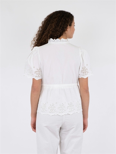 Neo Noir Satsi Embroidery Bluse White Shop Online Hos Blossom