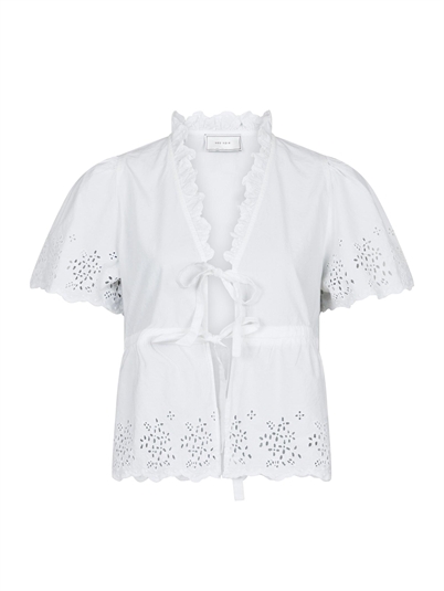 Neo Noir Satsi Embroidery Bluse White Shop Online Hos Blossom