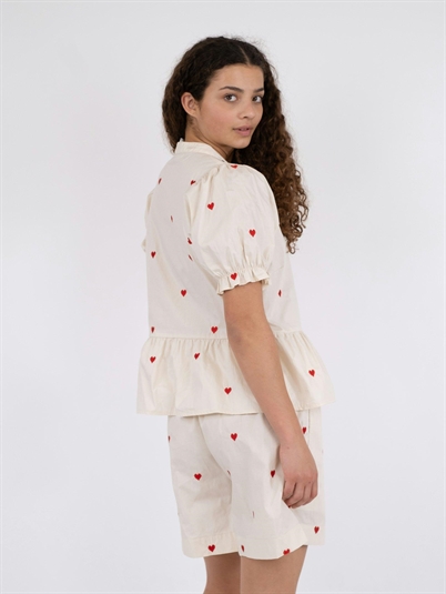 Neo Noir Savy Hearts Bluse Creme Shop Online Hos Blossom