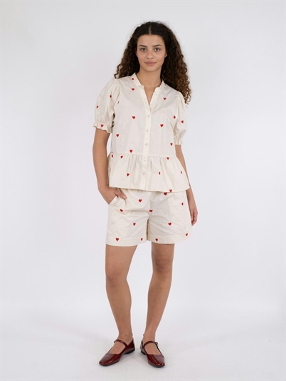 Neo Noir Savy Hearts Bluse Creme Shop Online Hos Blossom