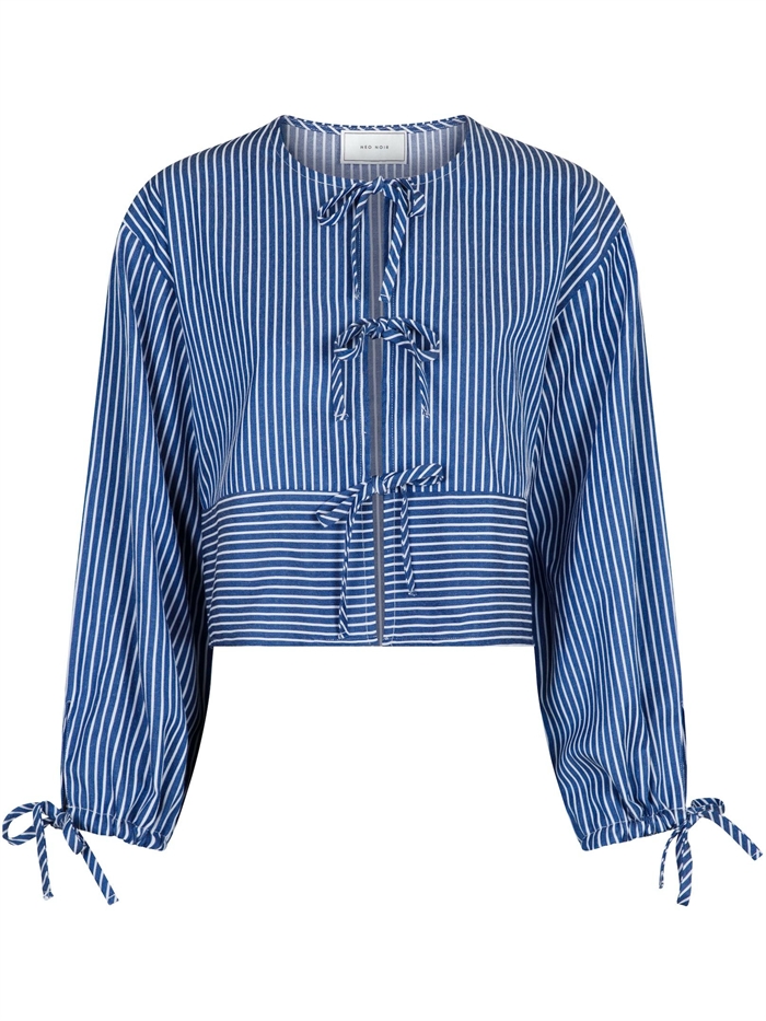 Wanda Stripe Skjorte Blue - Shop Neo Noir Nyhed