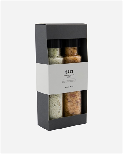 Nicolas Vahe Gaveæske Parmasan & Basil salt & Chili Salt  - Shop Online Hos Blossom